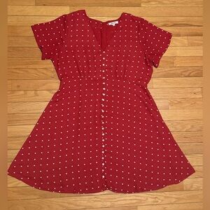 Madewell Red Polkadot Dress Size 16